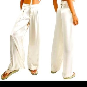 NWT - Free People Good Days Satin Wide Leg pants